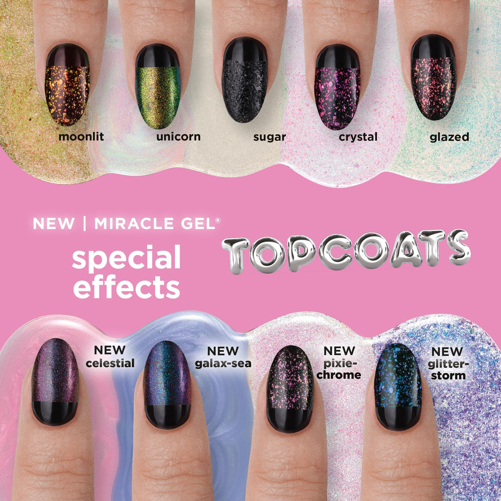 Sally Hansen Miracle Gel Nail Polish, Unicorn Top Coat, Shelf Pack of 2