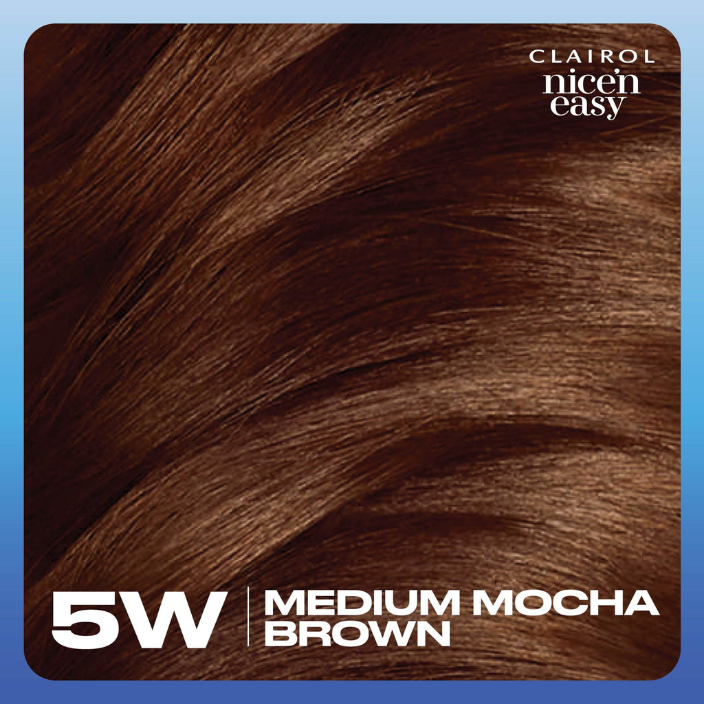 Clairol Nice'n Easy Permanent Hair Dye, Natural-Looking Brown Hair Color with 100% Gray Coverage