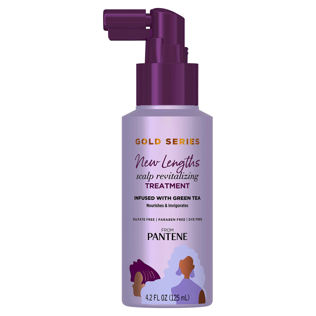 Pantene Gold Series New Lengths Scalp Revitalizing Treatment, 4.2 Fl Oz Scalp Treatment Infused with Green Tea, Moisturizes, Strengthens and Protects from the Root for Visibly Longer Hair