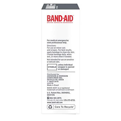 Band-Aid Brand Tough Strips Adhesive Bandage for Minor Cuts & Scrapes, All One Size, 20 ct
