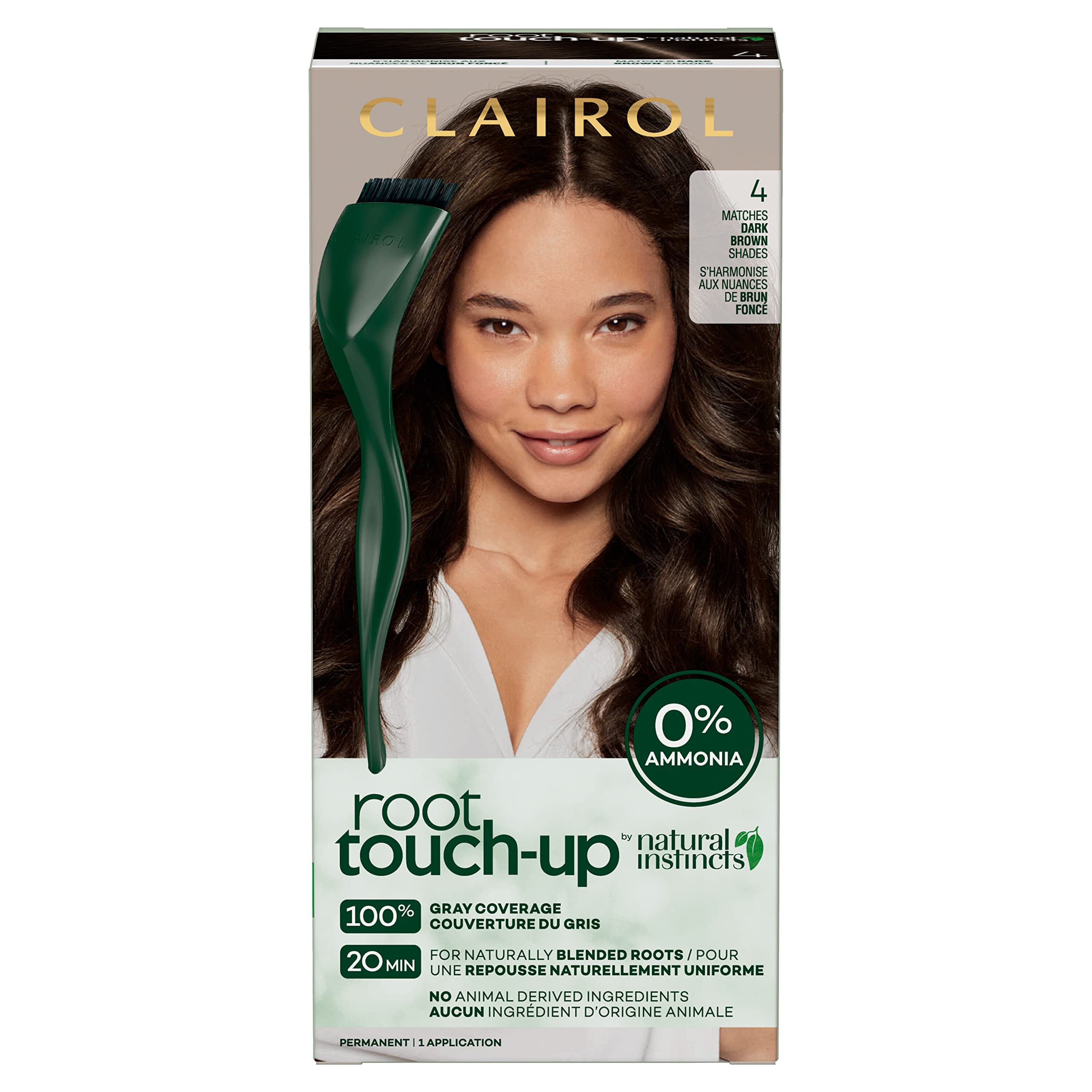 Clairol Root Touch-Up by Natural Instincts Permanent Hair Dye for Naturally Blended Roots with 100% Gray Coverage