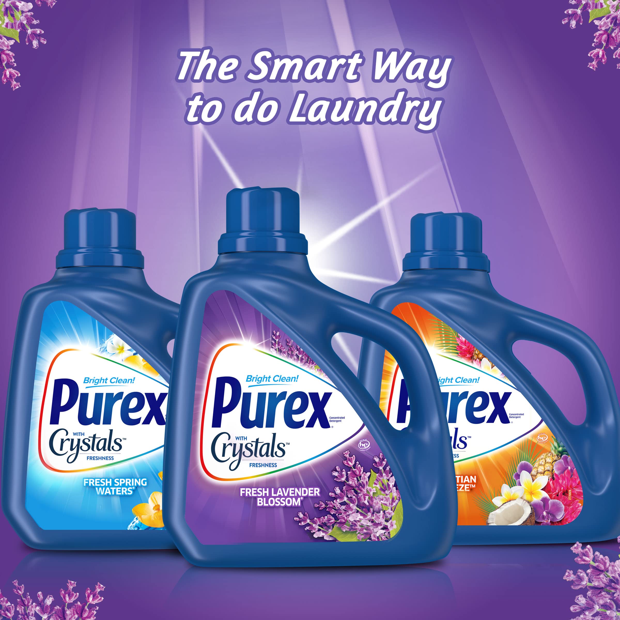 Purex Liquid Laundry Detergent with Crystals Fragrance, Fresh Lavender Blossom Oz