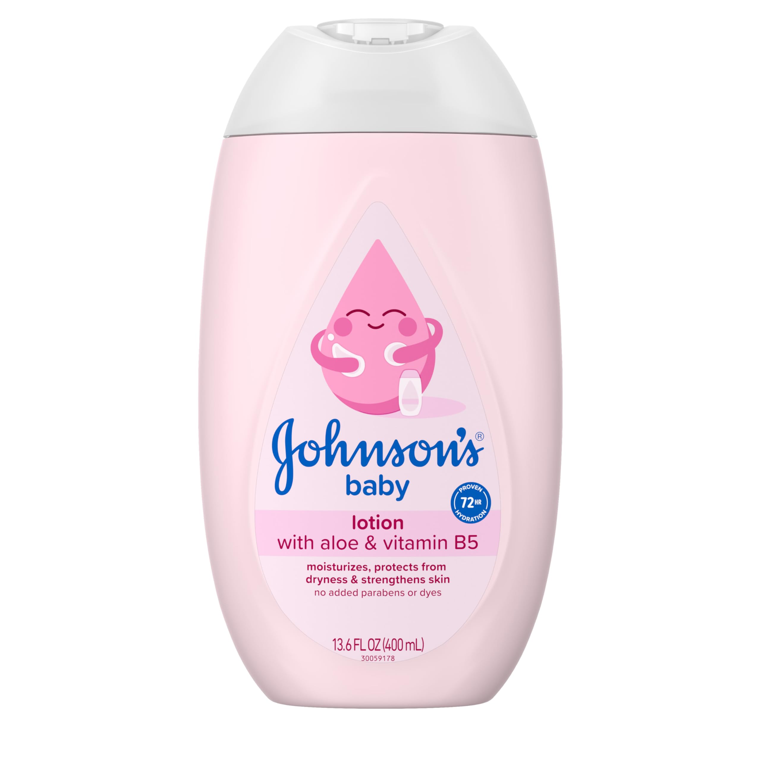 Johnson's Baby Moisturizing Mild Pink Baby Lotion with Coconut Oil for Delicate Baby Skin, Paraben-, Phthalate- & Dye-Free, Hypoallergenic & Dermatologist-Tested, Baby Skin Care, 13.6 Fl. Oz