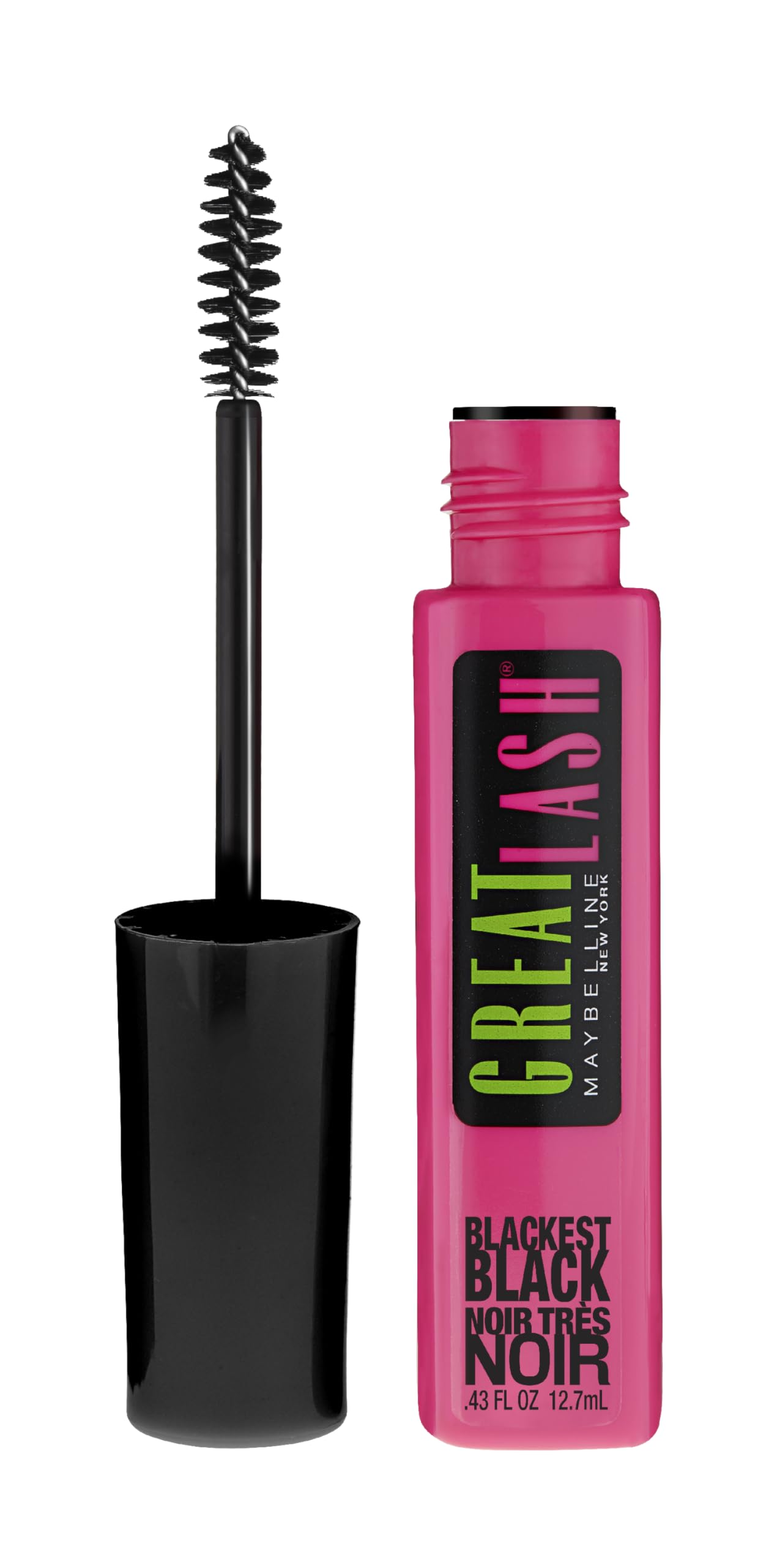 Maybelline New York Great Lash Washable Mascara Makeup, Blackest Black, 2 Count