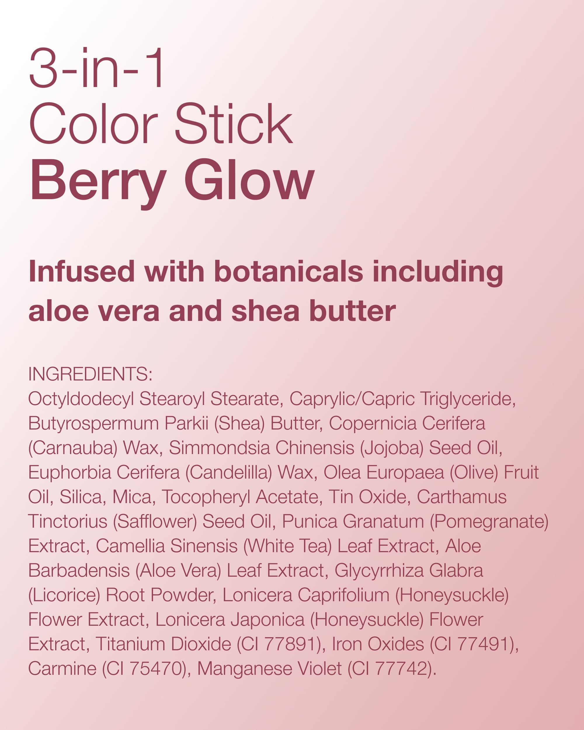 Mineral Fusion 3-in-1 Color Stick - Hydrating Cream Blush Tint for Cheek, Lip and Eye - Natural Multi Use Makeup (Rosette)