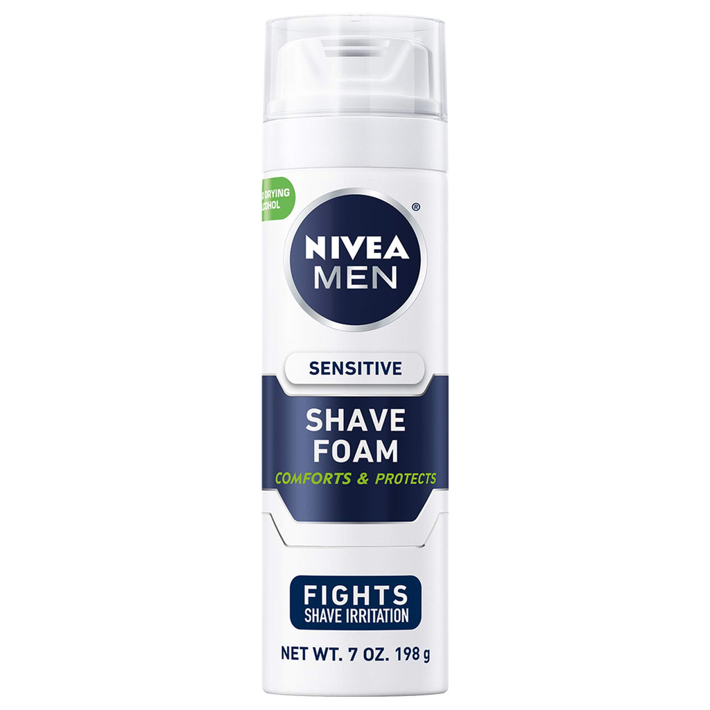 NIVEA MEN Sensitive Shave Foam with Vitamin E, Soothing Chamomile and Witch Hazel Extracts, 7 Oz Can (Pack of 1)