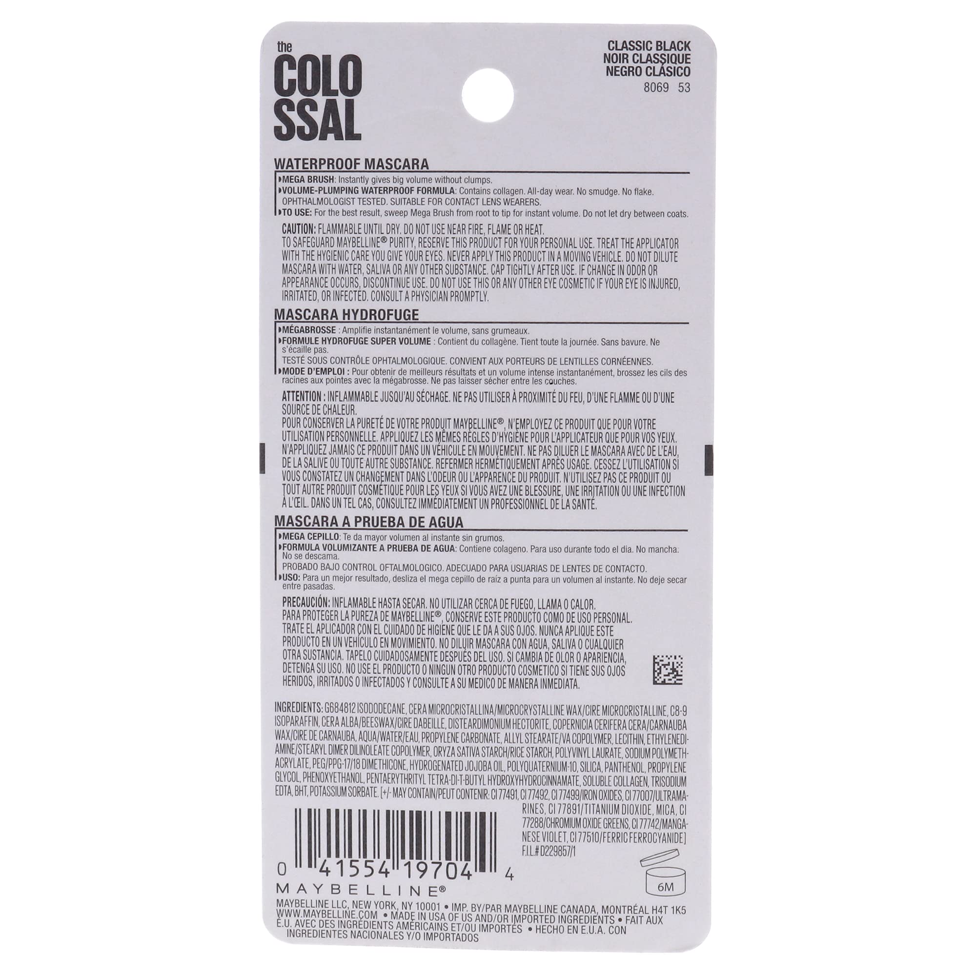 Maybelline new york the colossalregularlong wearliquid