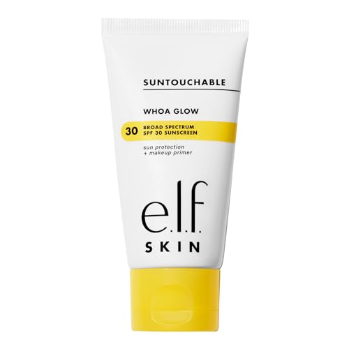 e.l.f. SKIN Suntouchable Whoa Glow SPF 30, Sunscreen & Makeup Primer For A Glowy Finish, Made With Hyaluronic Acid, Vegan & Cruelty-Free