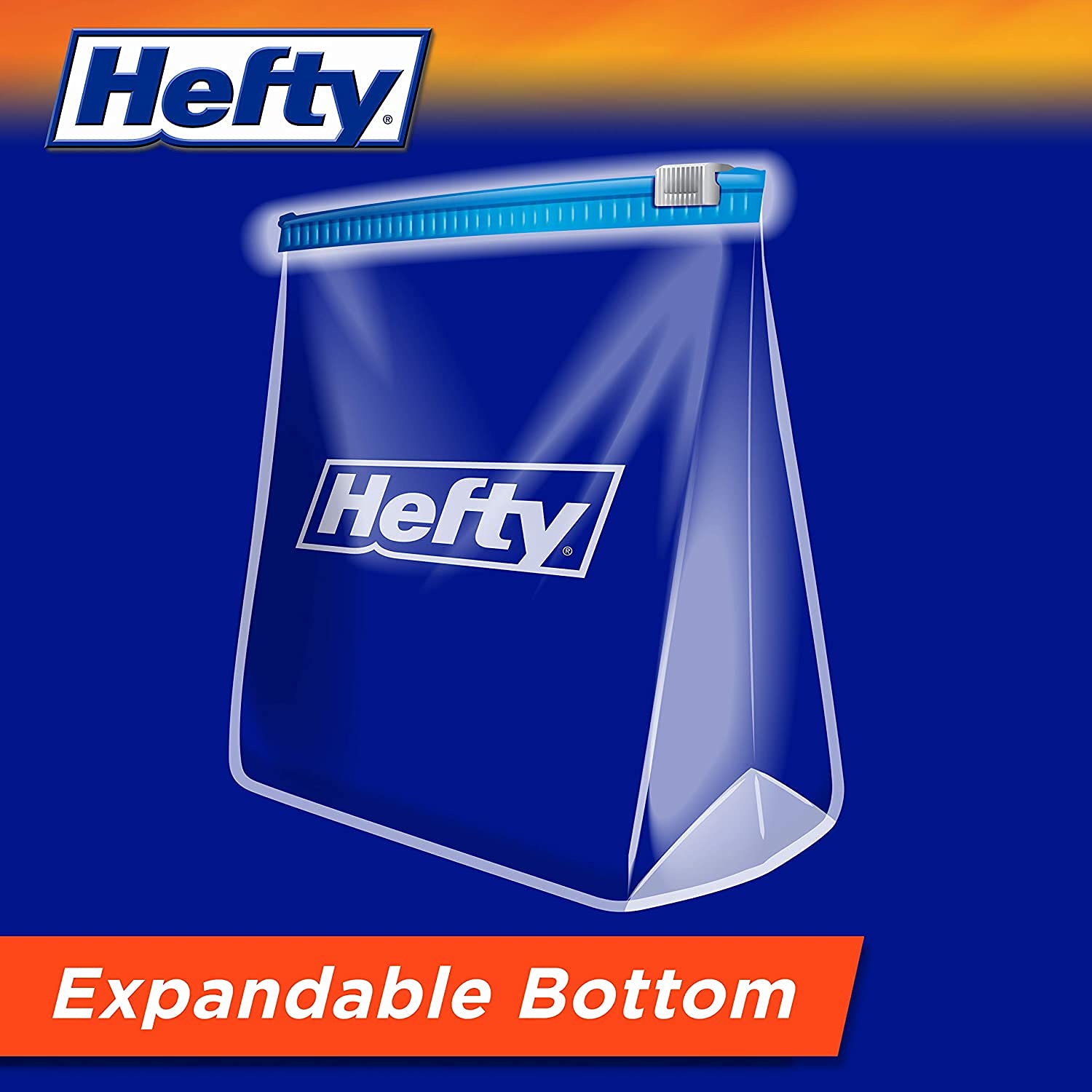 Hefty Freezer Slider Bags, Quart, 15 CT