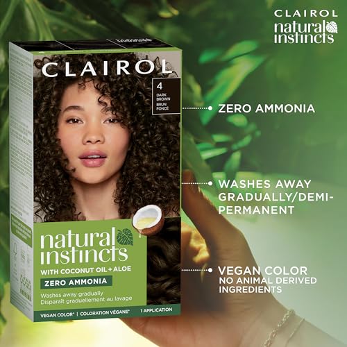 Clairol Natural Instincts Demi-Permanent Hair Dye, Healthy-Looking Brown Hair Color with Zero Ammonia