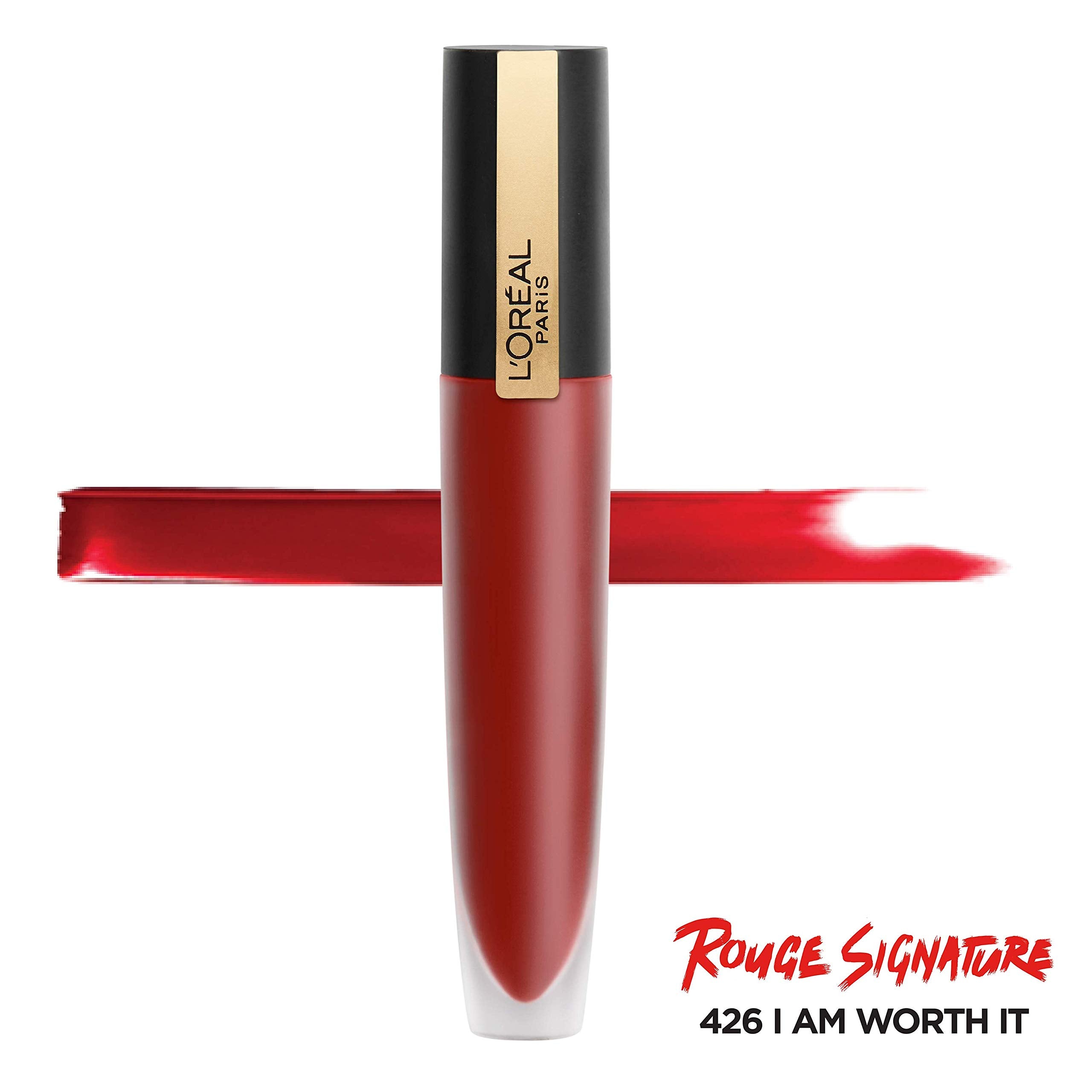 L'Oréal Paris Makeup Rouge Signature, Lasting Matte Lip Stain, Ultra Lightweight, Ultra Comfortable, High Pigment Color, Precise Applicator Shapes & Lines Lips