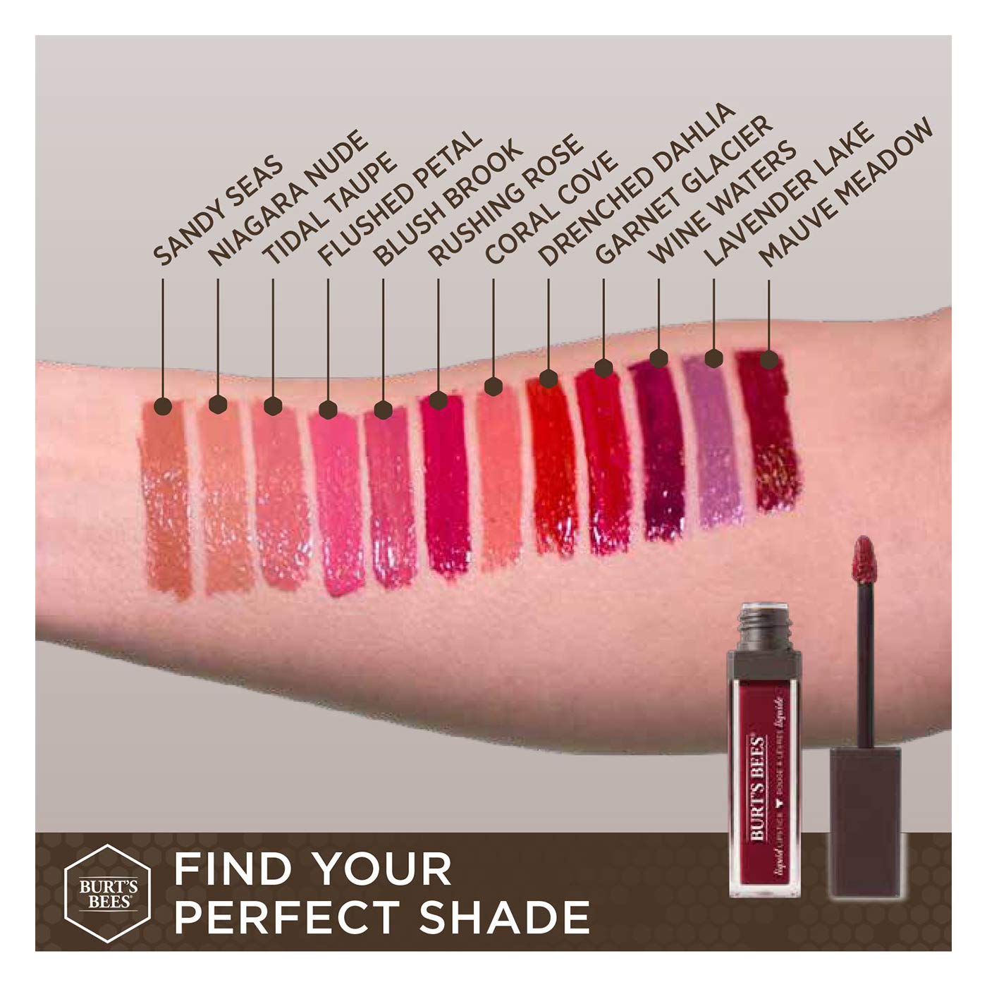Burt's Bees 100% Natural Glossy Liquid Lipstick, Blush Brook, 1 Tube