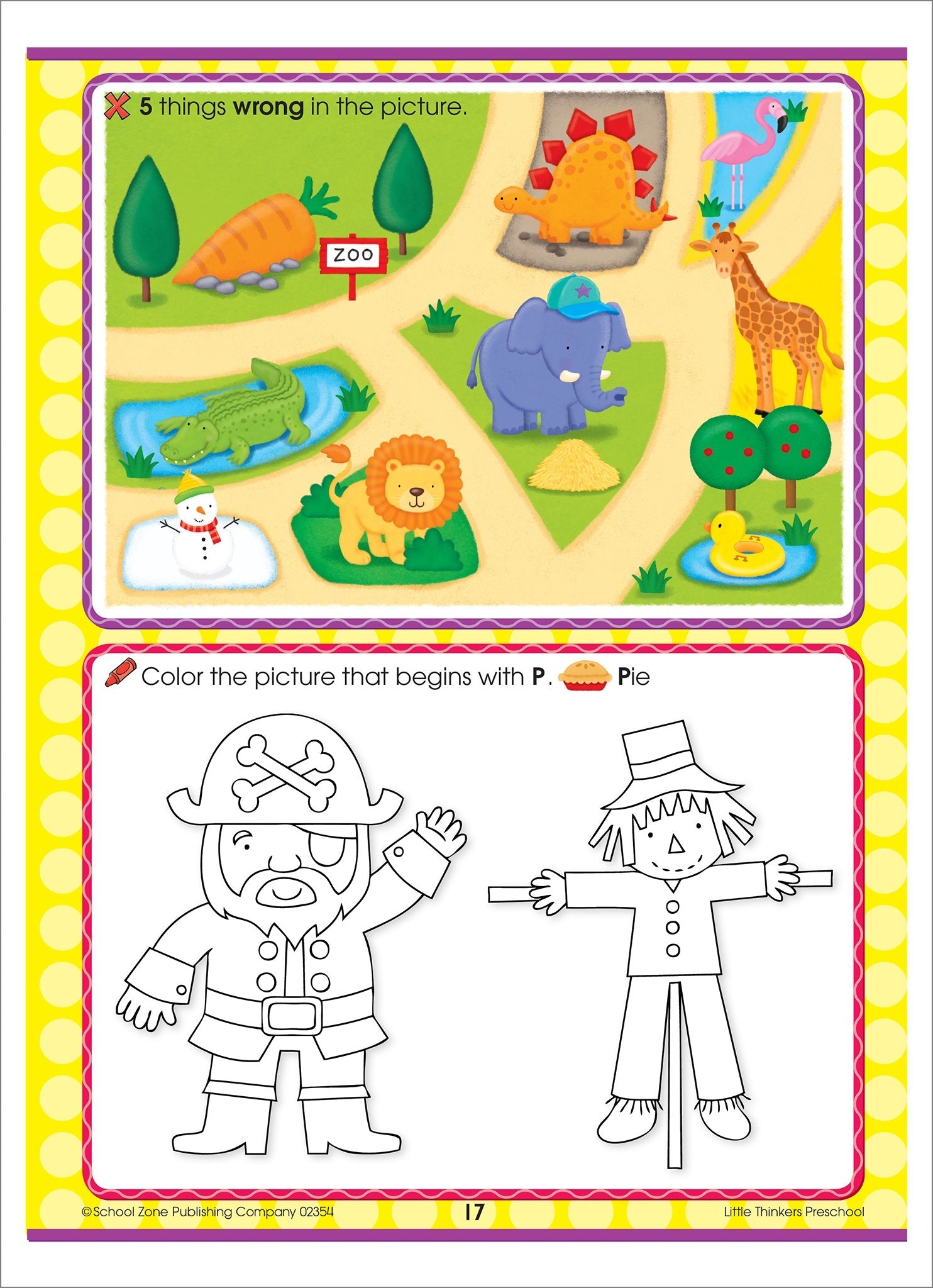 School Zone Little Thinkers Preschool Workbook: 64 Pages, Pre-K, Compare and Contrast, Critical Thinking, Problem-Solving, Matching, Ages 3 to 5 (Little Thinkers Book Series)