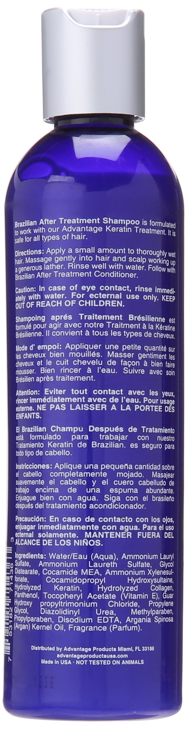 Brazilian Keratin After Treatment Shampoo By Salon Advantage Shampoo