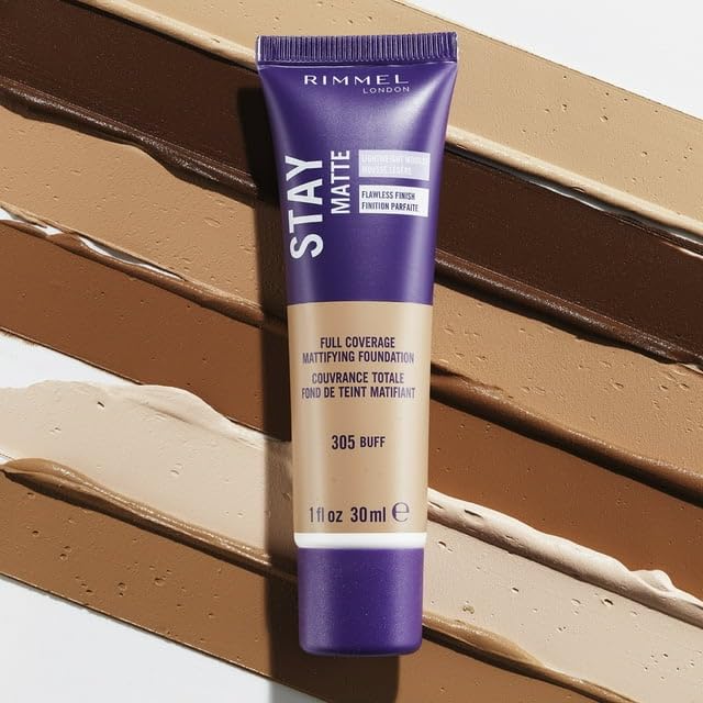 Rimmel Stay Matte Foundation Soft Beige 1 Fluid Ounce Bottle Soft Matte Powder Finish Foundation for a Naturally Flawless Look