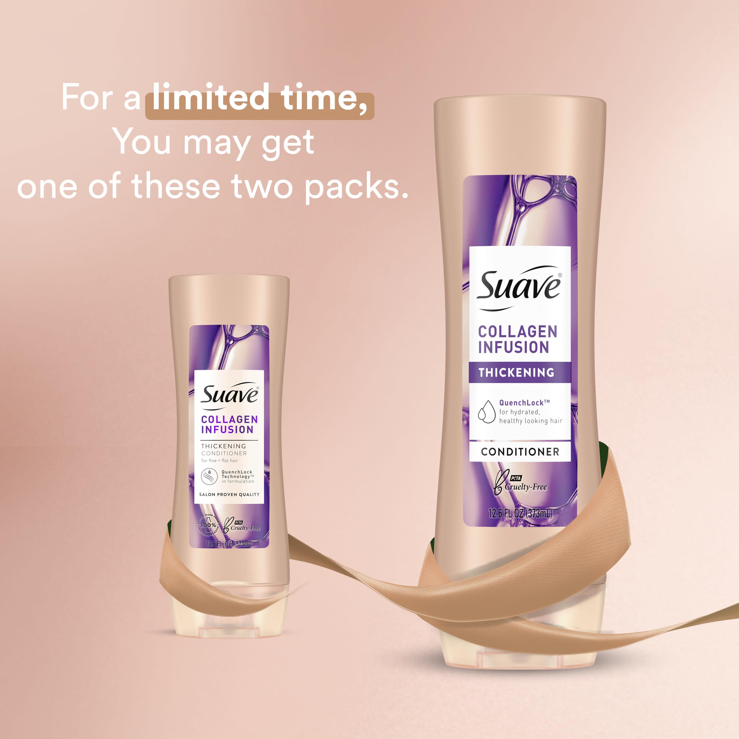 Suave Professionals Thickening Conditioner Collagen Infusion For Fine to Flat Hair Conditioner for Volume