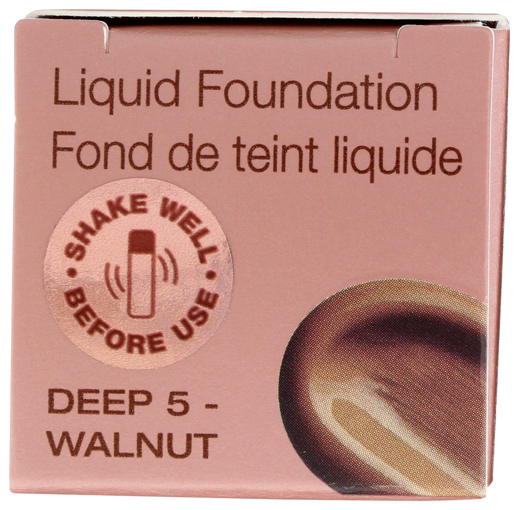 Mineral Fusion Full Coverage Foundation, Liquid Foundation - Deep 5- Deep Complexion w/Warm Undertones, Lightweight Matte Finish, Up to 12 Hr Hydration, Hypoallergenic & Vegan, 1 fl. oz