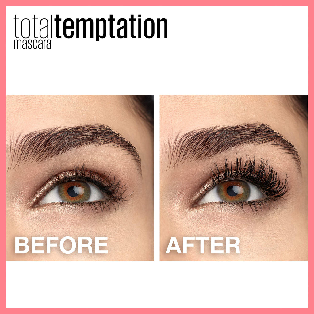 Maybelline New York Total Temptation Washable Mascara, Blackest Black, 0.27