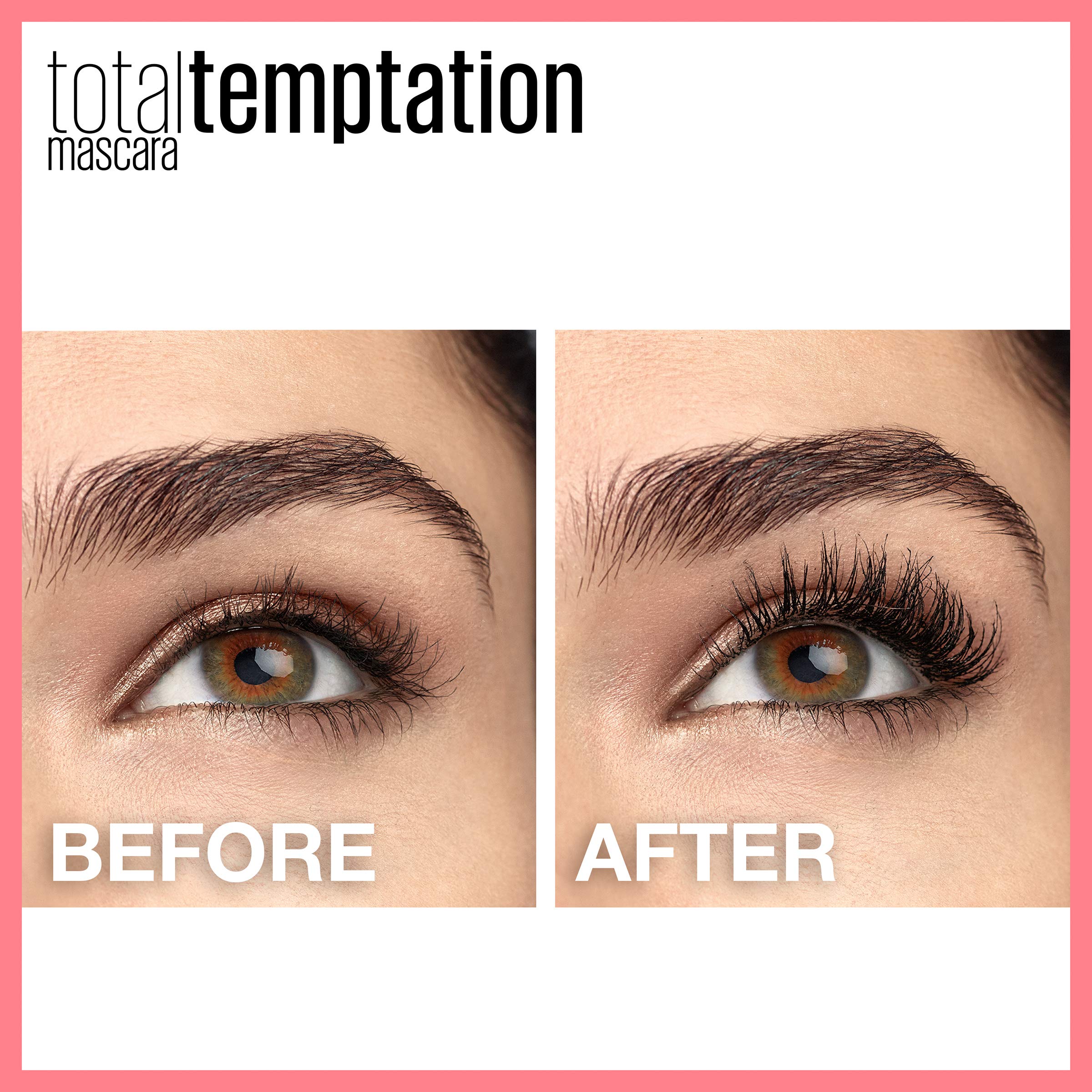 Maybelline New York Total Temptation Washable Mascara, Blackest Black, 0.27