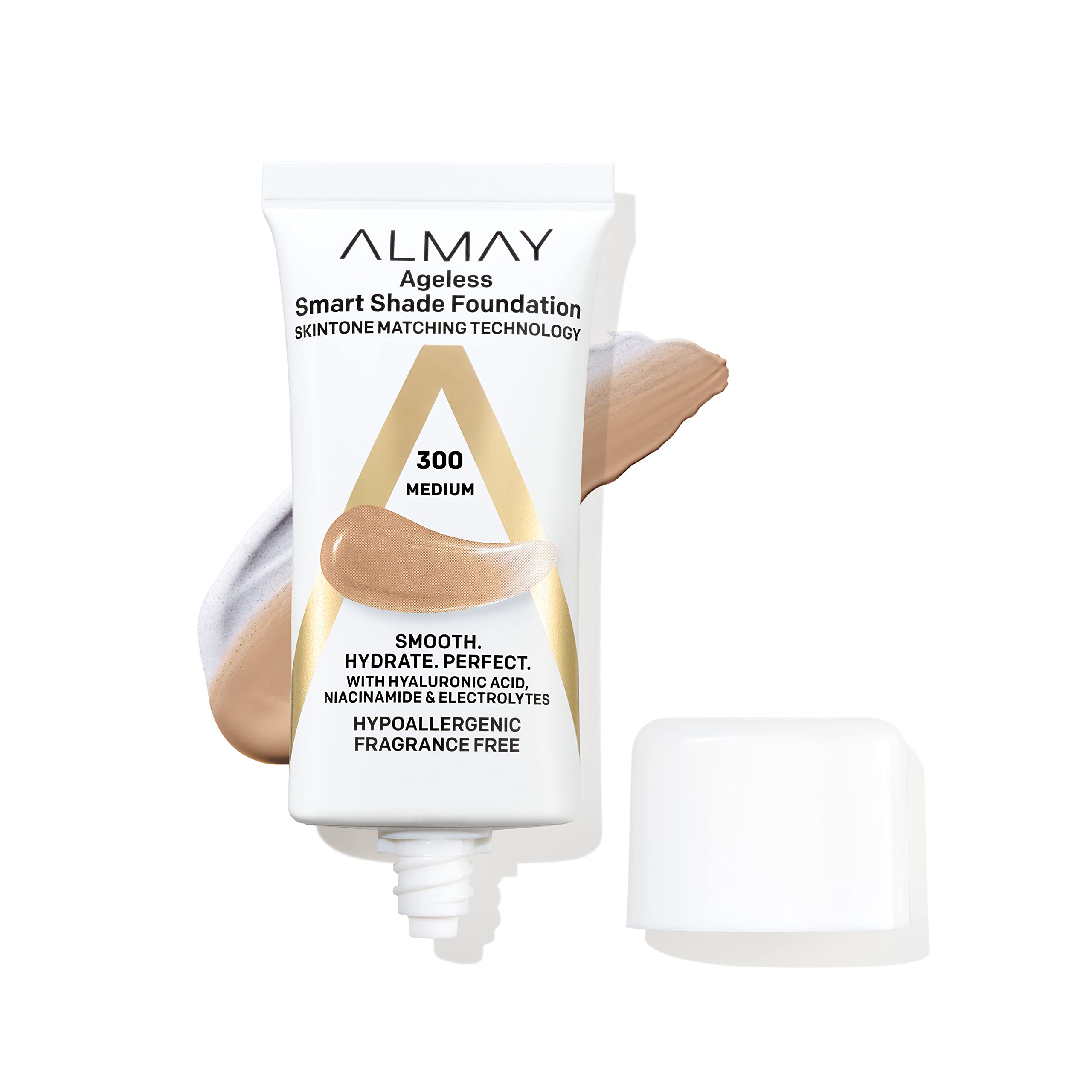 Anti-Aging Foundation by Almay, Smart Shade Face Makeup with Hyaluronic Acid