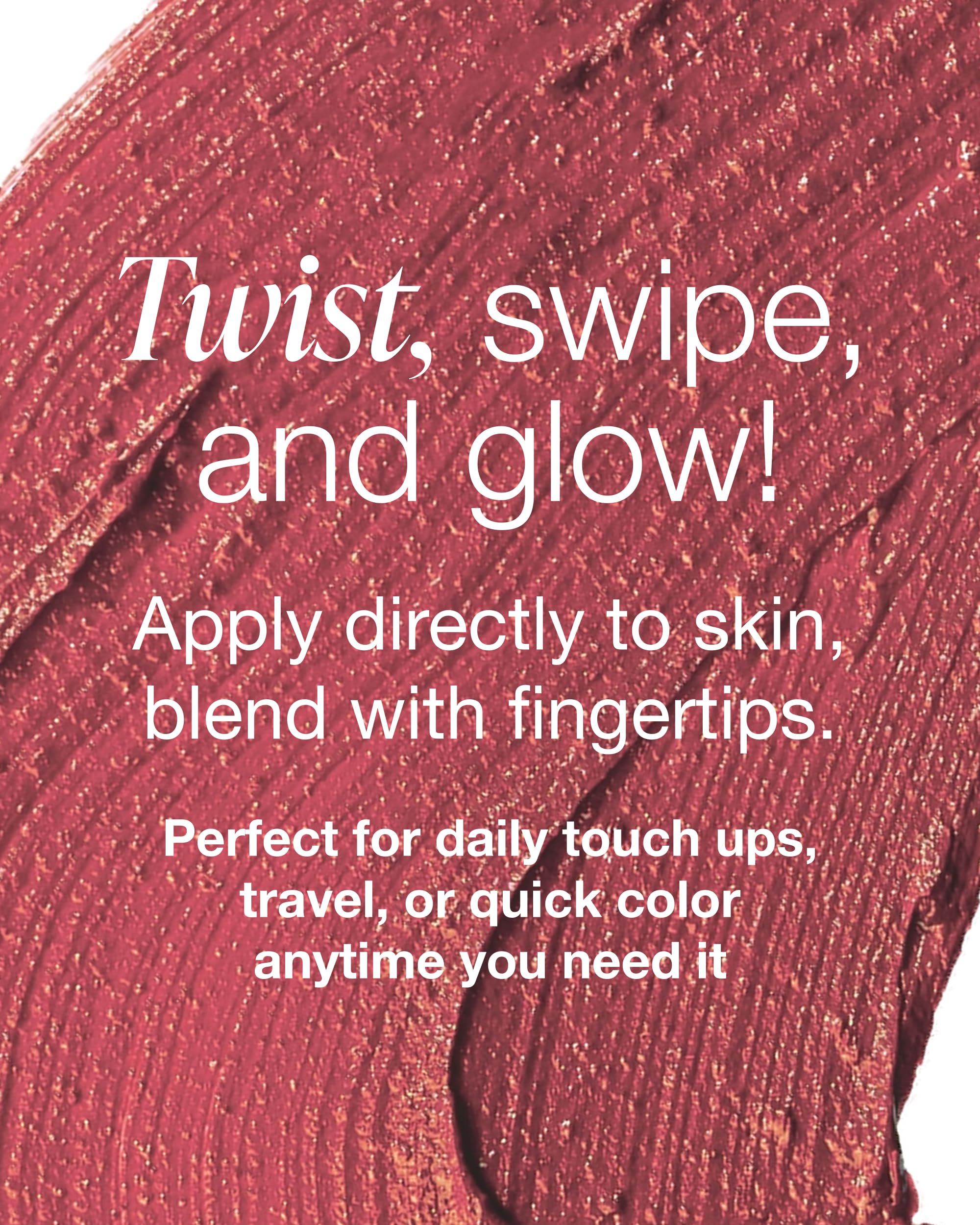 Mineral Fusion 3-in-1 Color Stick - Hydrating Cream Blush Tint for Cheek, Lip and Eye - Natural Multi Use Makeup (Rosette)