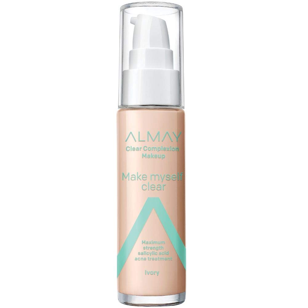 Foundation by Almay, Acne Face Makeup with Salicylic Acid, Face Makeup with Skincare Ingredients, Matte Finish, Hypoallergenic, Cruelty Free, Dermatologist Tested Foundation