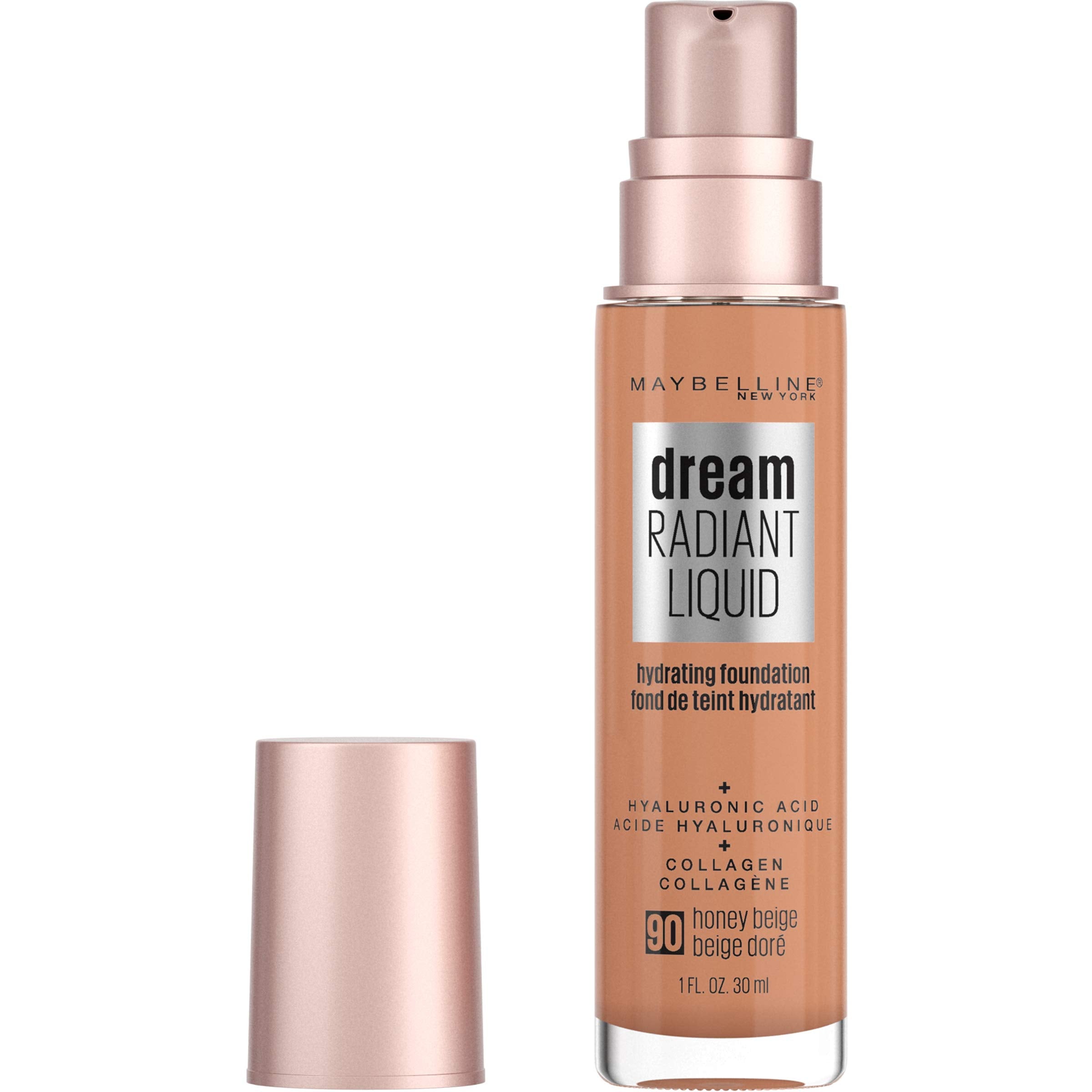Maybelline dream Radiant Liquid Medium Coverage Hydrating Makeup, Lightweight Liquid Foundation, Alabaster, 1 Fl. Oz