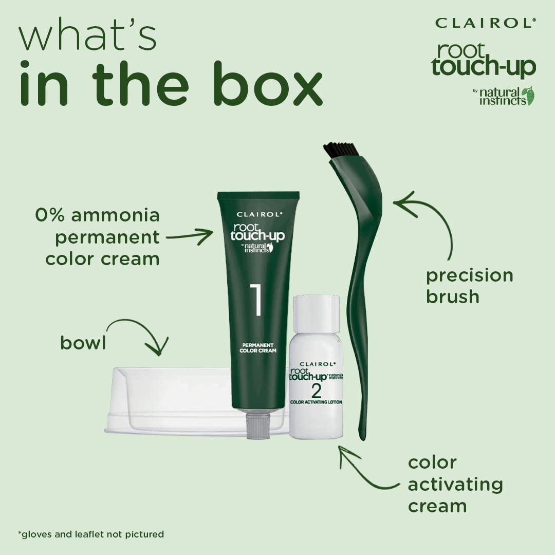 Clairol Root Touch-Up by Natural Instincts Permanent Hair Dye for Naturally Blended Roots with 100% Gray Coverage