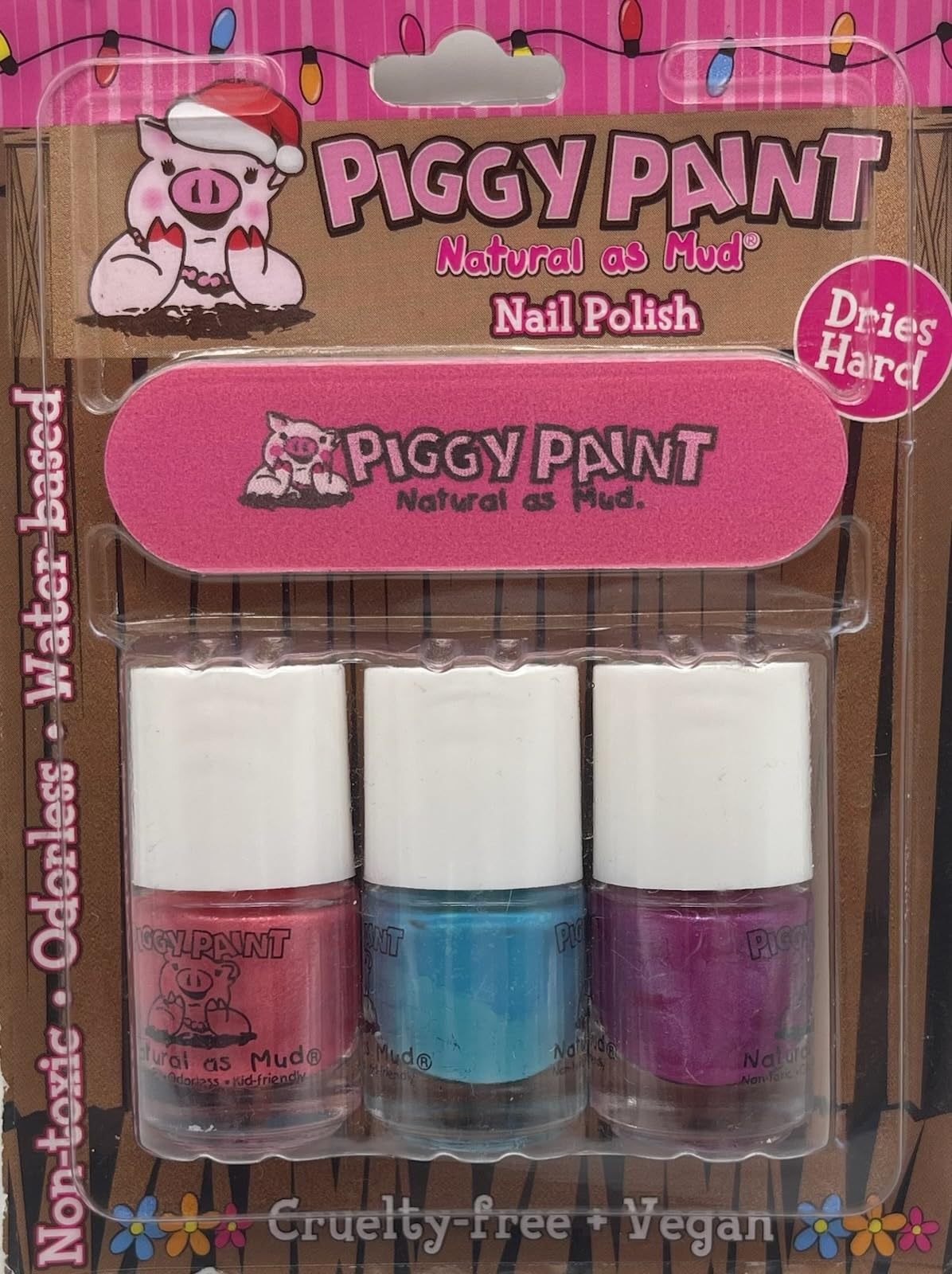 Piggy Paint Nail Polish Girls Rule (Pink Blue Purple)