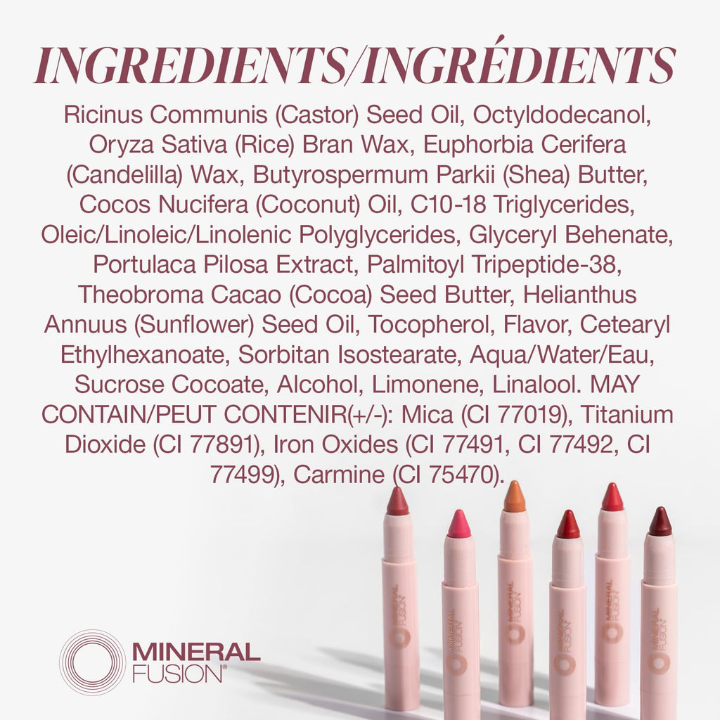 Mineral Fusion Sheer Moisture Lip Tint, Buildable Lip Color, Hydrating Lip Balm with Jojoba Oil, Shea Butter & More, Hydrates & Nourishes, FD&C Dye-Free & Hypoallergenic