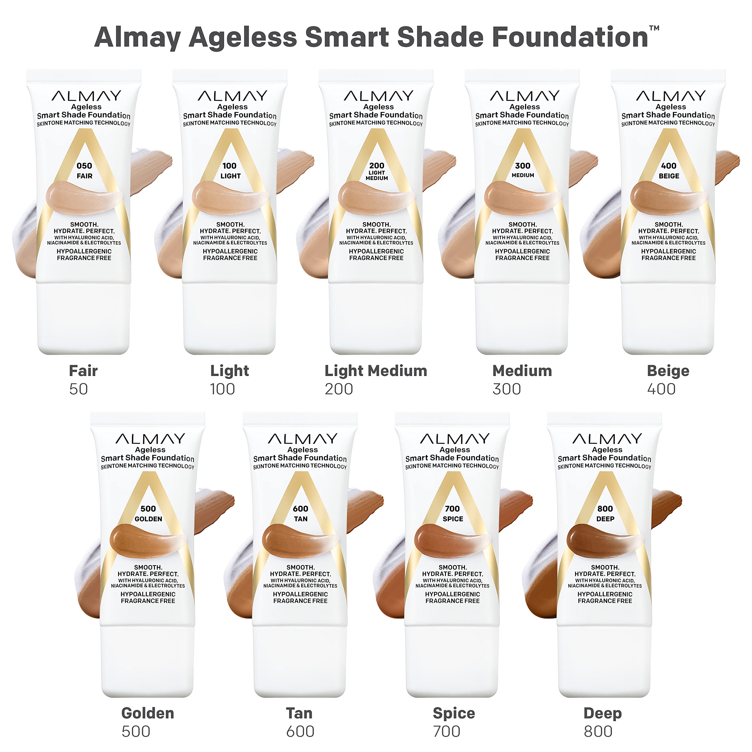 Anti-Aging Foundation by Almay, Smart Shade Face Makeup with Hyaluronic Acid