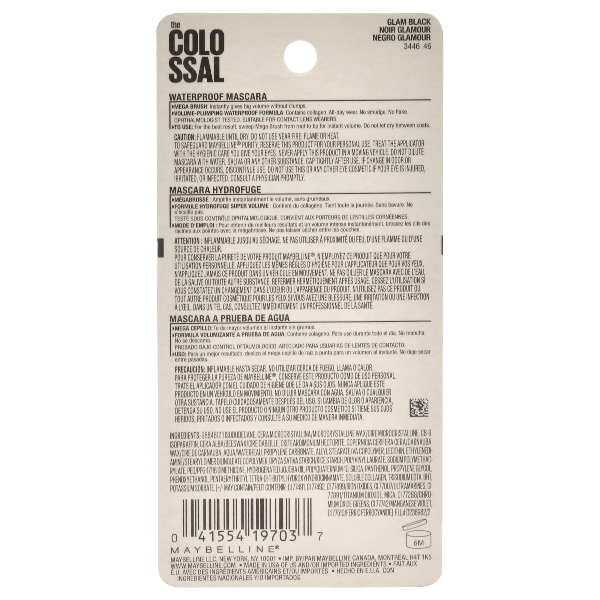 Maybelline new york the colossalregularlong wearliquid