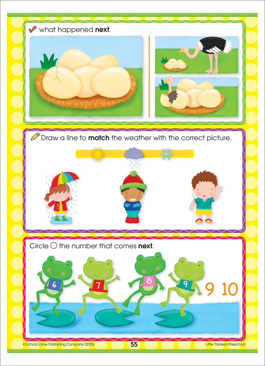 School Zone Little Thinkers Preschool Workbook: 64 Pages, Pre-K, Compare and Contrast, Critical Thinking, Problem-Solving, Matching, Ages 3 to 5 (Little Thinkers Book Series)
