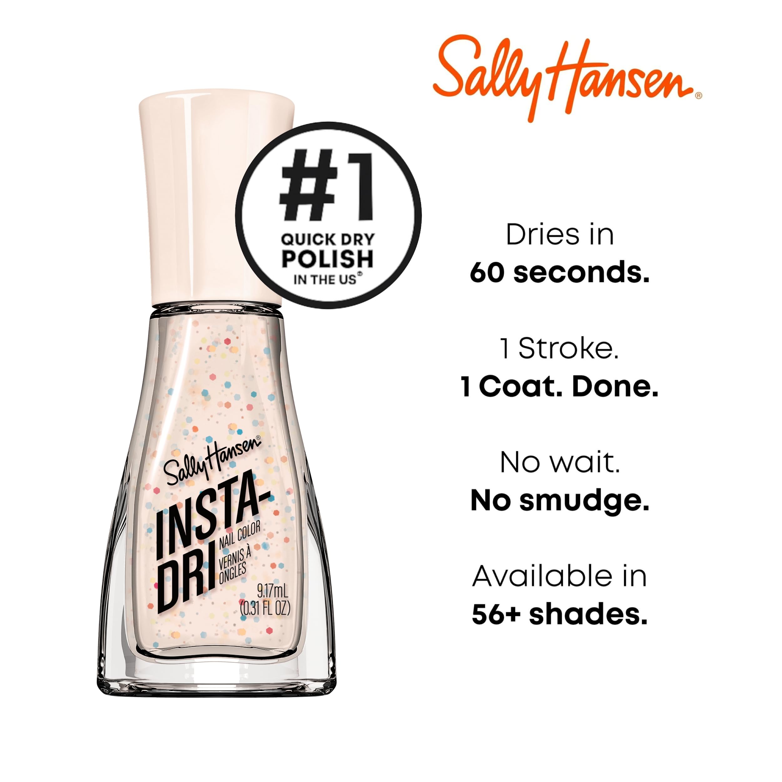 Sally Hansen Insta-Dri Nail Polish - City Chic Collection - Sprinkle, Sprinkle - 0.31 fl oz, Shelf Pack of 2