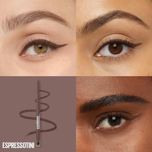 Maybelline TattooStudio Liquid Ink Liner Up To 36HR Wear, Sweat Resistant, Smudge Resistant, No Mess Removal, Longwear Liquid Eyeliner Makeup, Dark Henna Brown