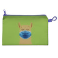 PANDORA EYEWEAR Llama Mask Storage Pouch with 10 Disposable Kids Face Masks - Adorable Portable Case with Zipper and Clip for Children