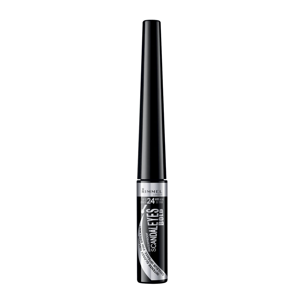 Rimmel London Scandaleyes Bold Liquid Eyeliner, Long-Wearing, Easy Removal, Intense Color, 001, Black, 0.08oz