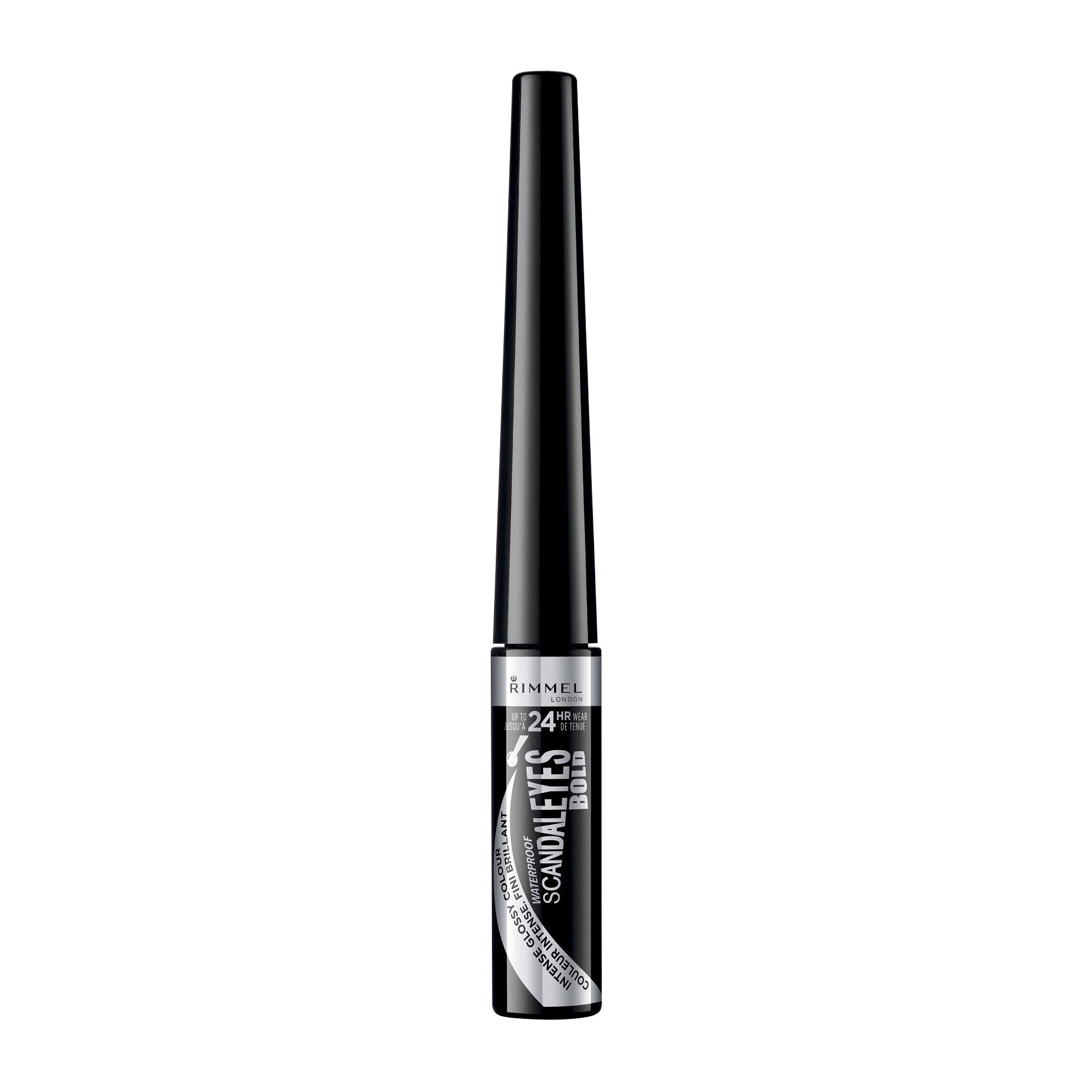 Rimmel London Scandaleyes Bold Liquid Eyeliner, Long-Wearing, Easy Removal, Intense Color, 001, Black, 0.08oz