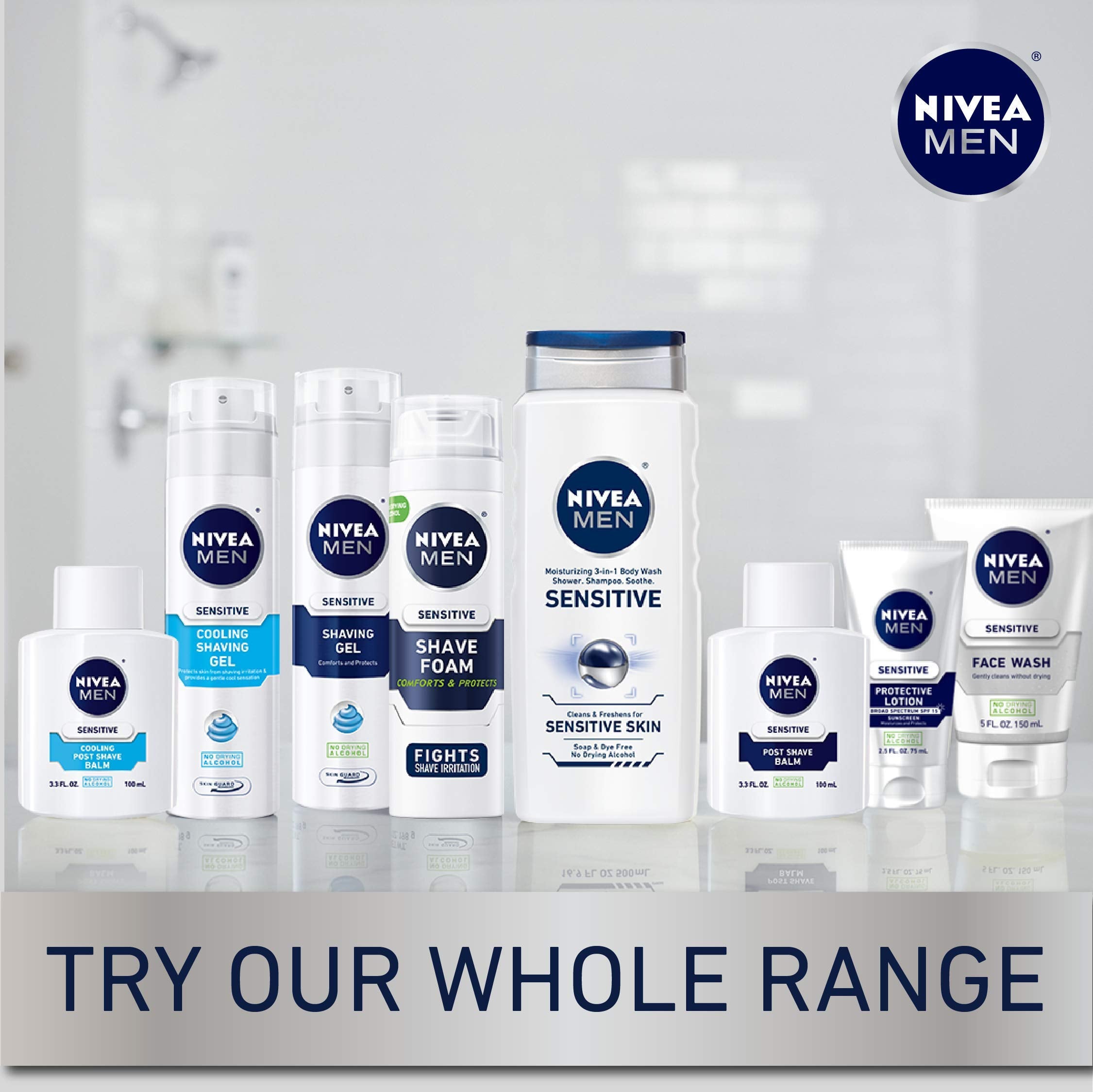 NIVEA MEN Sensitive Shave Foam with Vitamin E, Soothing Chamomile and Witch Hazel Extracts, 7 Oz Can (Pack of 1)
