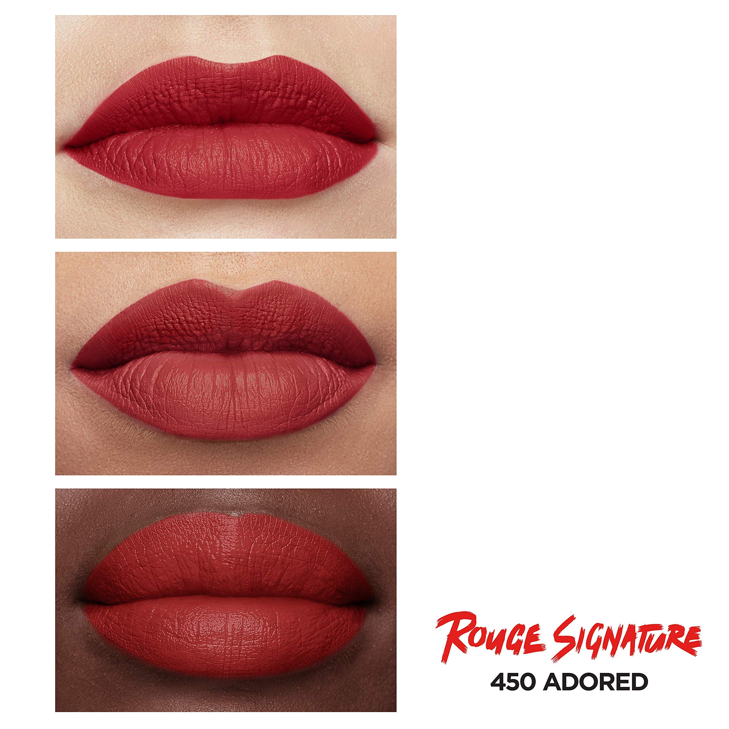 L'Oréal Paris Makeup Rouge Signature, Lasting Matte Lip Stain, Ultra Lightweight, Ultra Comfortable, High Pigment Color, Precise Applicator Shapes & Lines Lips