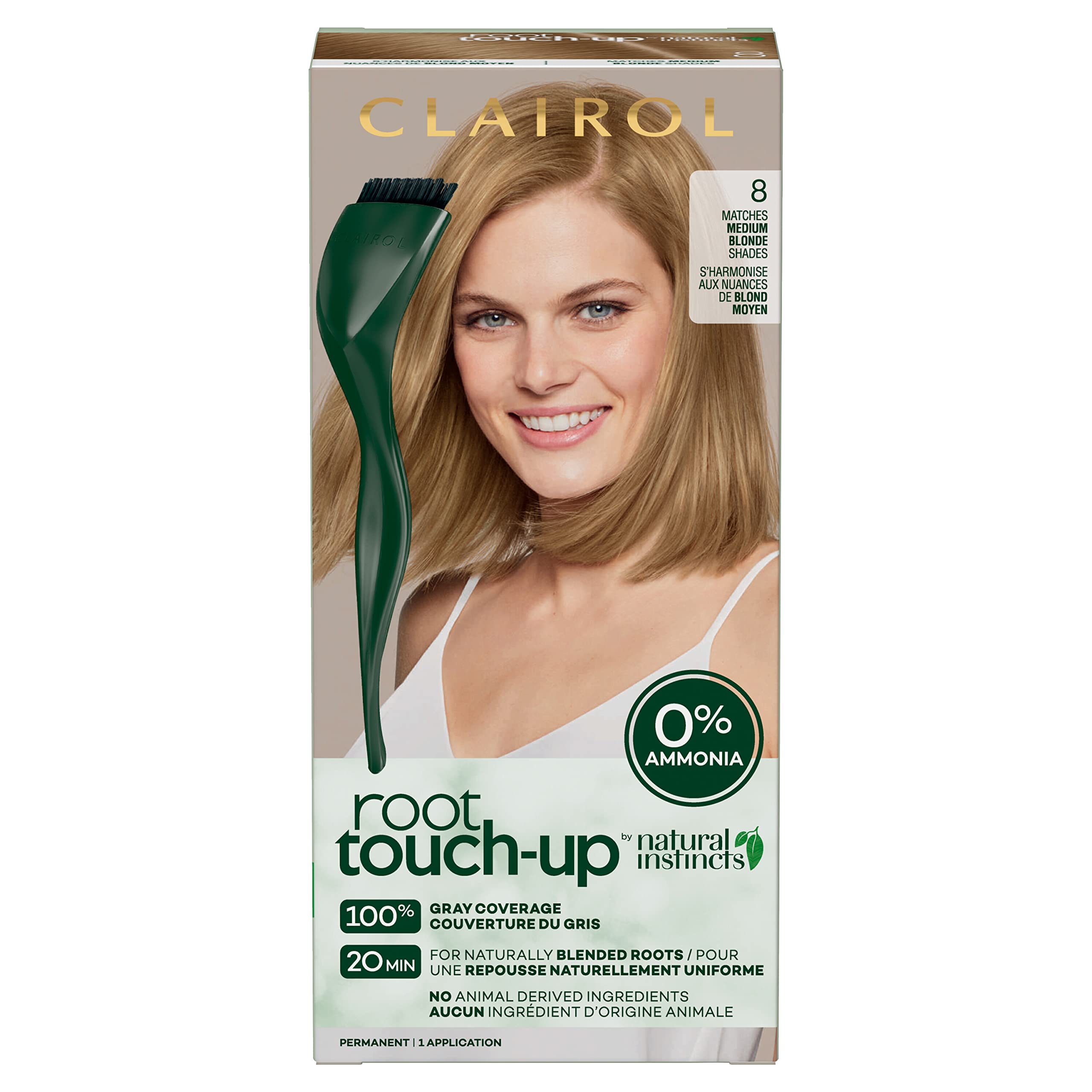 Clairol Root Touch-Up by Natural Instincts Permanent Hair Dye for Naturally Blended Roots with 100% Gray Coverage