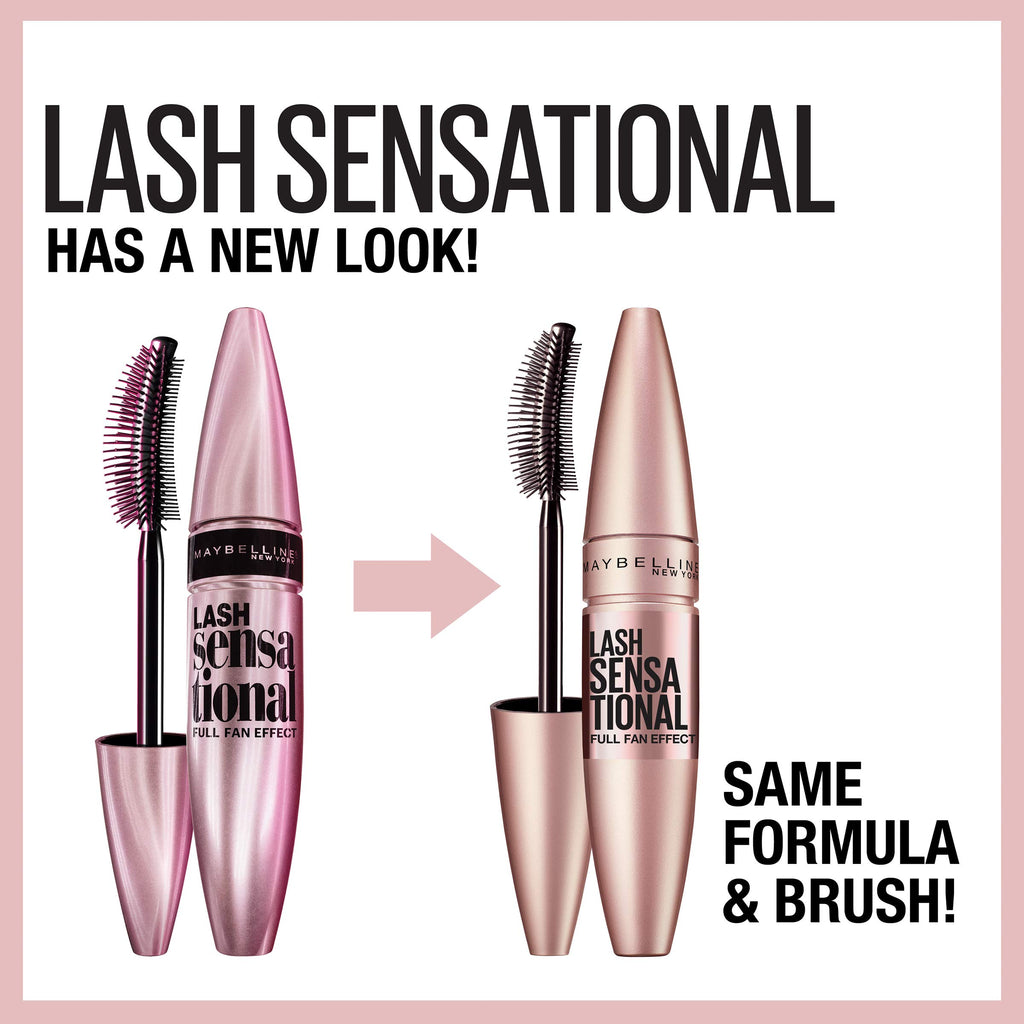 Maybelline Lash Sensational Washable Mascara, Lengthening and Volumizing for a Full Fan Effect