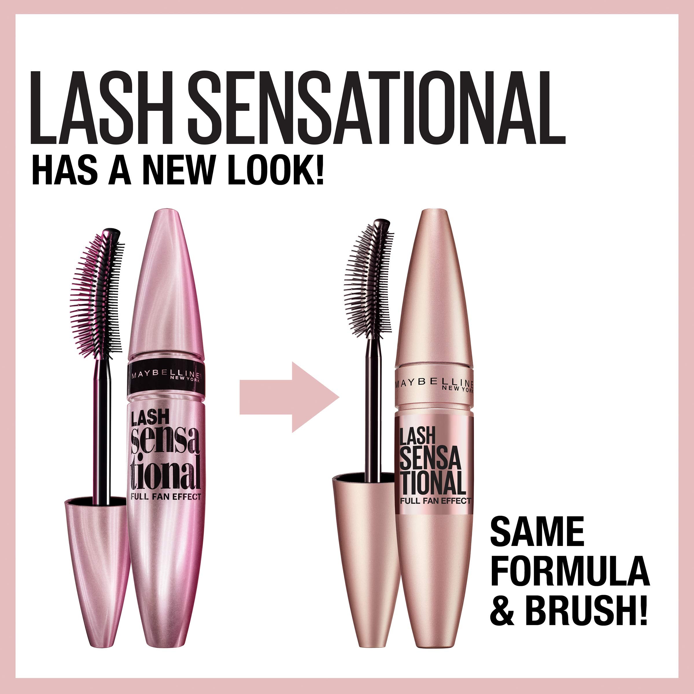 Maybelline Lash Sensational Washable Mascara, Lengthening and Volumizing for a Full Fan Effect
