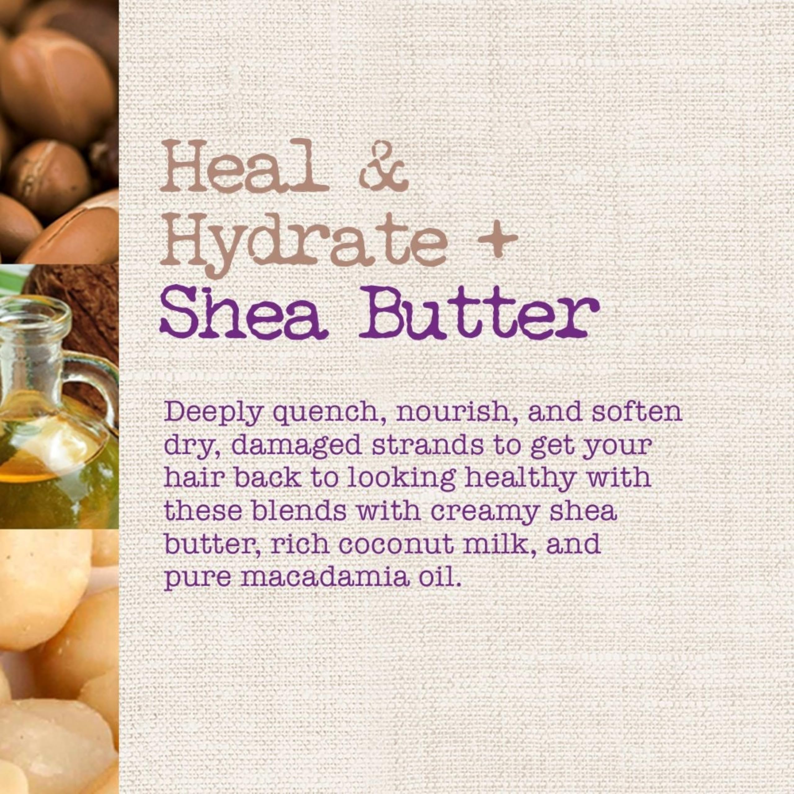 Maui Moisture Heal & Hydrate + Shea Butter Conditioner to Repair & Deeply Moisturize Tight Curly Hair with Coconut & Macademia Oils, Vegan, Silicone, Paraben & Sulfate-Free, 13 fl oz
