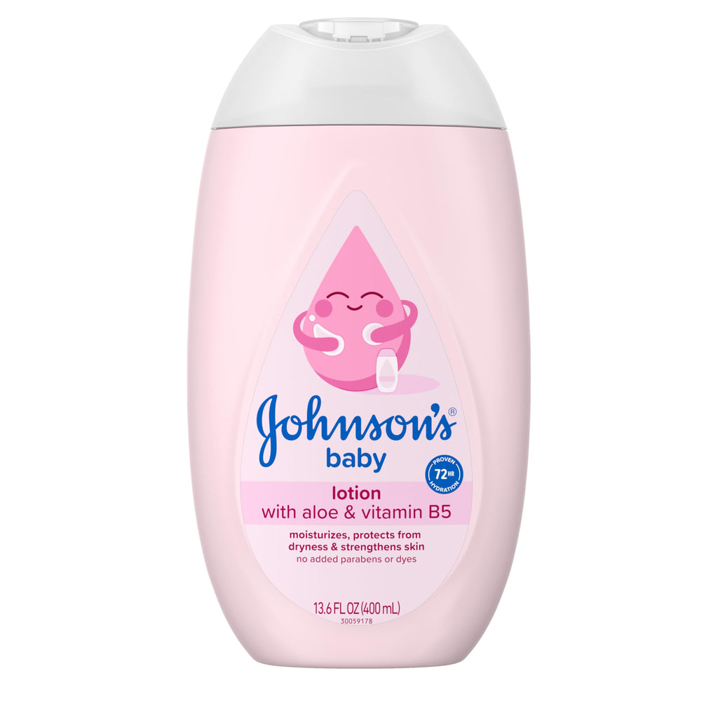 Johnson's Baby Moisturizing Mild Pink Baby Lotion with Coconut Oil for Delicate Baby Skin, Paraben-, Phthalate- & Dye-Free, Hypoallergenic & Dermatologist-Tested, Baby Skin Care, 13.6 Fl. Oz