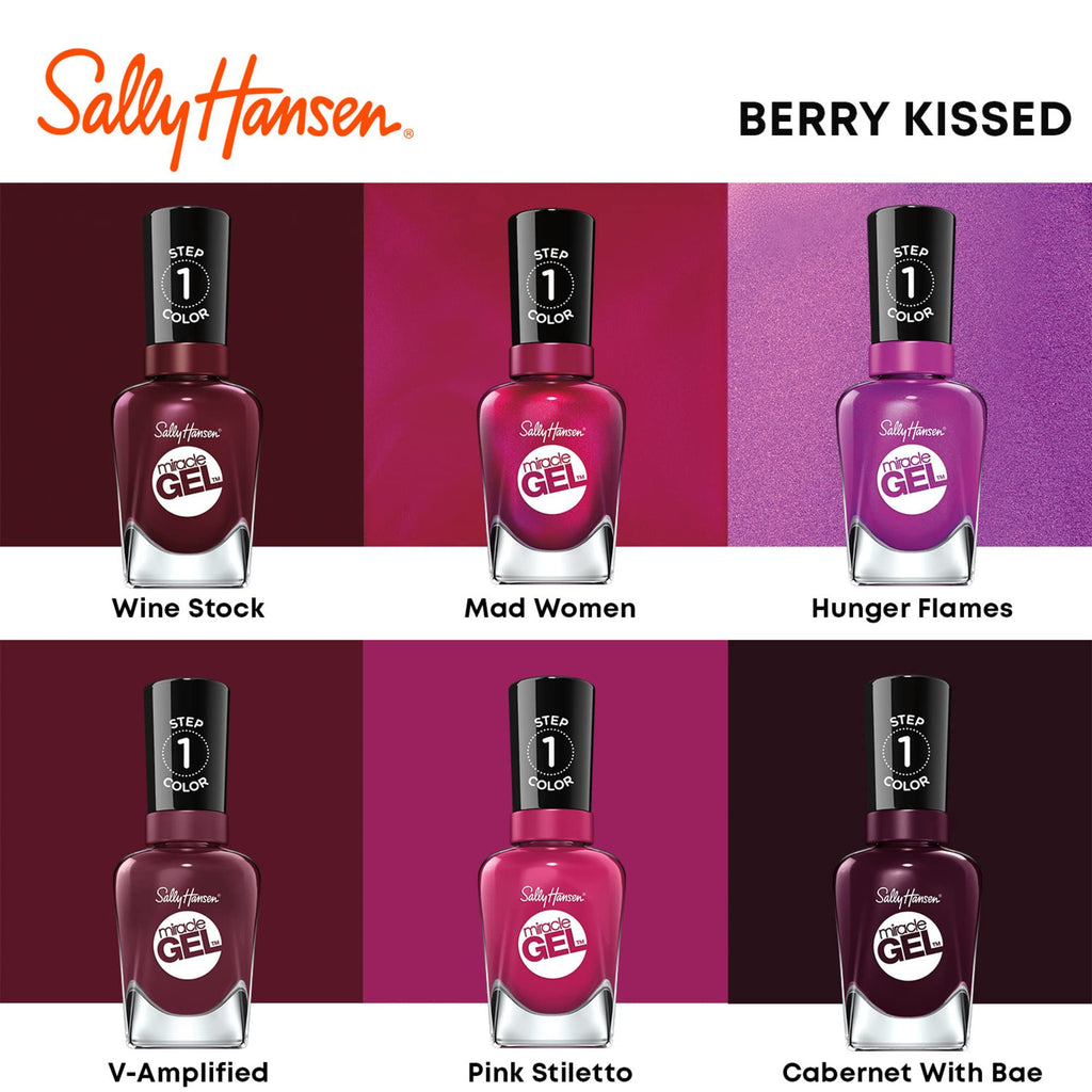 Sally Hansen Miracle Gel™, Mad Women, Long Lasting, Gel-Like Formula, No UV Lamp Needed, Red Nail Polish