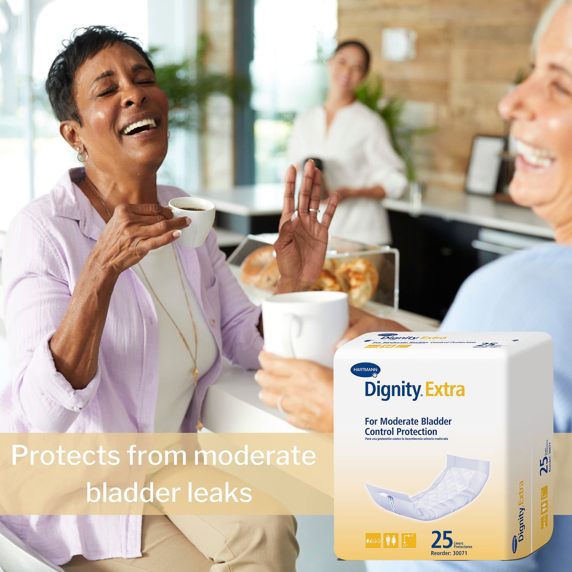 Dignity Extra Incontinence Liner for Men and Women - Bladder Leak Pads, Moderate Absorbency - One Size Fits Most, 4 in x 12 in, 25 Count, 1 Pack