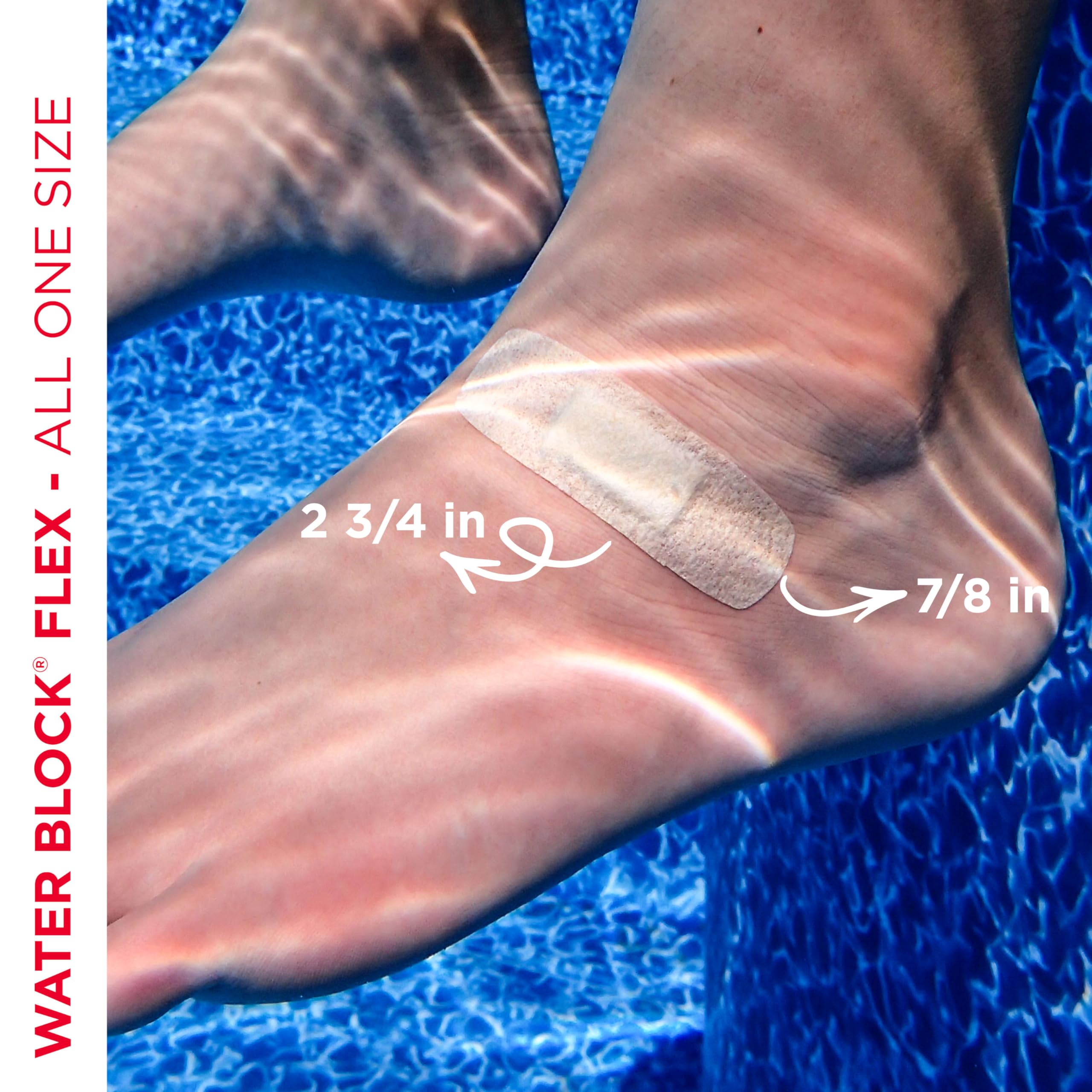 Band-Aid Brand Water Block Flex 100% Waterproof Adhesive Bandages for First-Aid Wound Care of Minor Cuts, Scrapes & Wounds, Ultra-Flexible Design, Sterile, All One Size, 3 x 20 ct