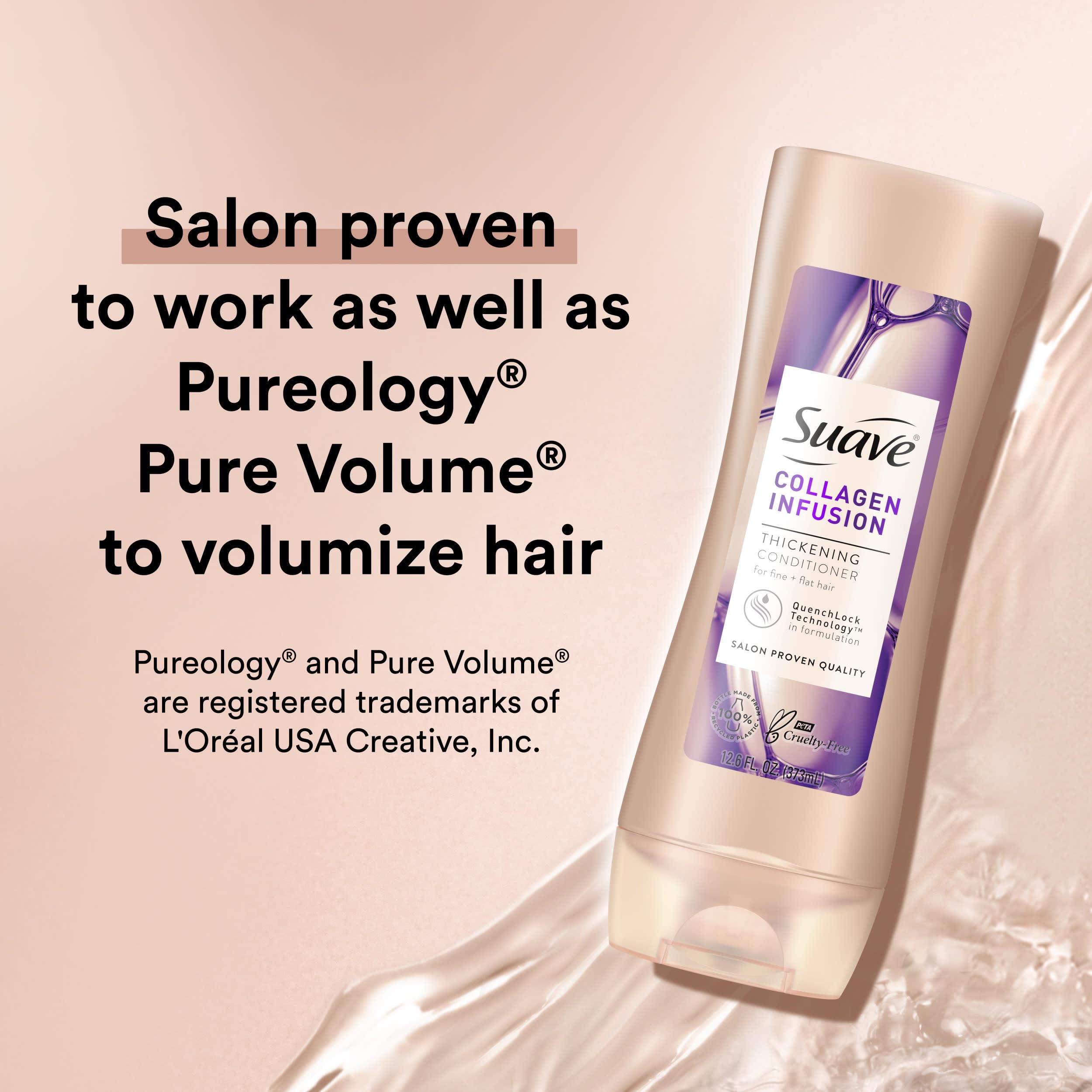 Suave Professionals Thickening Conditioner Collagen Infusion For Fine to Flat Hair Conditioner for Volume