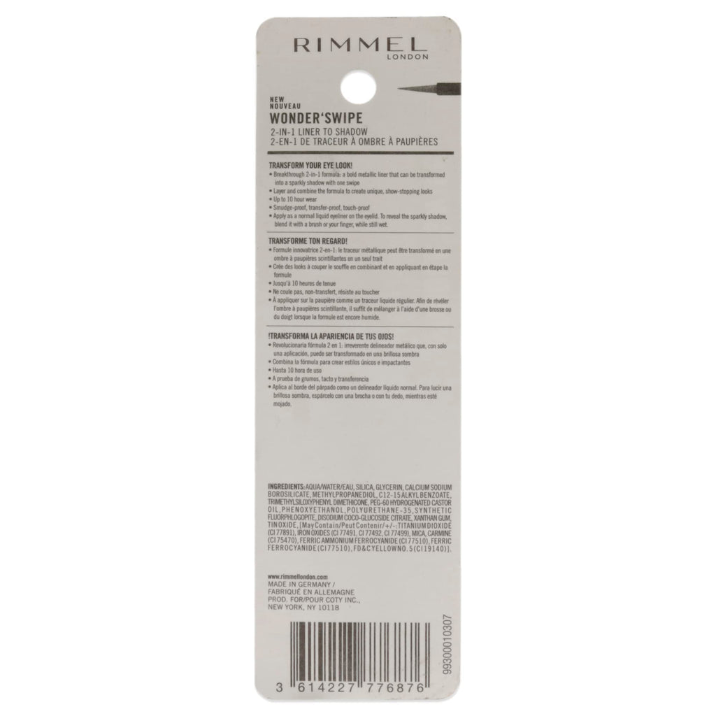 Rimmel Wonder Swipe 2-in-1 Liner to Shadow Eyeliner Women 0.06 Oz
